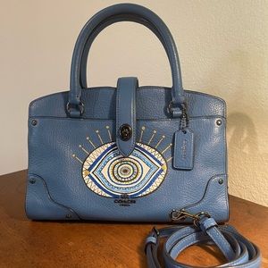 SOLD-Moroccan Blue Evil Eye Coach Mercer Satchel Bag